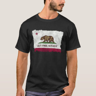 California Republic Cali Distressed Los Angeles Fl T-Shirt