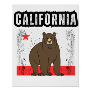 California Republic Cali Flag Socal Norcal Cencal Poster