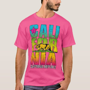 California Republic Cali Life Bear Cali Flag T-Shirt