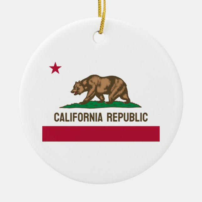 California Republic Ceramic Tree Decoration (Front)