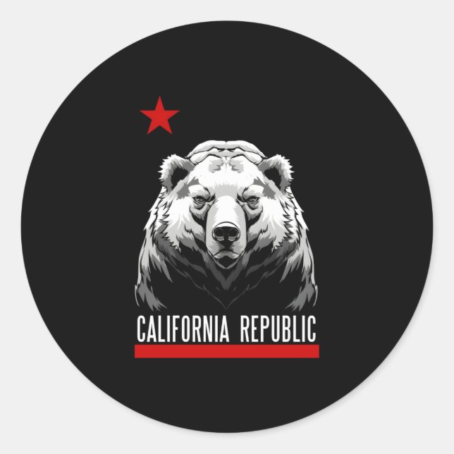 California Republic Classic Round Sticker (Front)