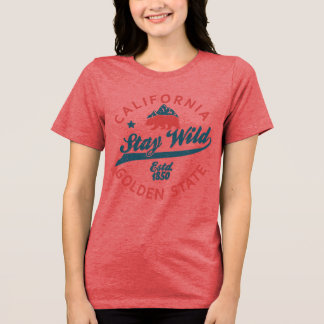 California Republic Estd 1850 Stay Wild Grunge Bea Tri-Blend Shirt