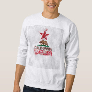 California Republic Flag Bear in Painterly Decor Sweatshirt