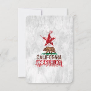 California Republic Flag Bear in Painterly Style