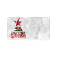 California Republic Flag Bear in Painterly Style
