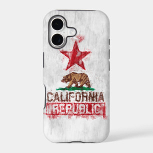 California Republic Flag Bear Painting Style Decor
