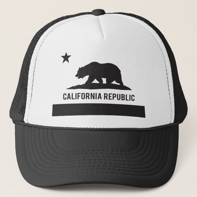 California Republic Flag - Black Trucker Hat (Front)