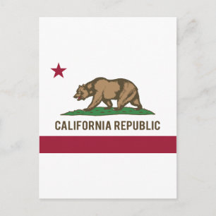California Republic Flag - Colour Postcard