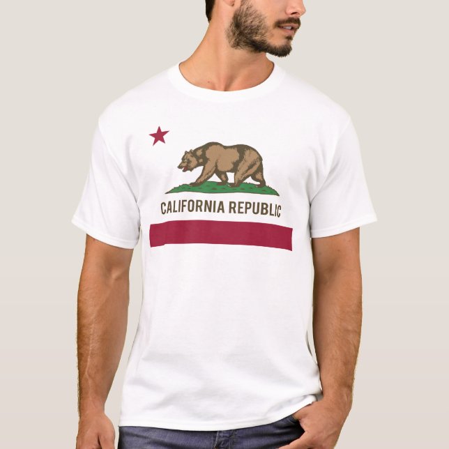 California Republic Flag - Colour T-Shirt (Front)