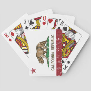 California Republic Flag Distressed Look Playing Cards