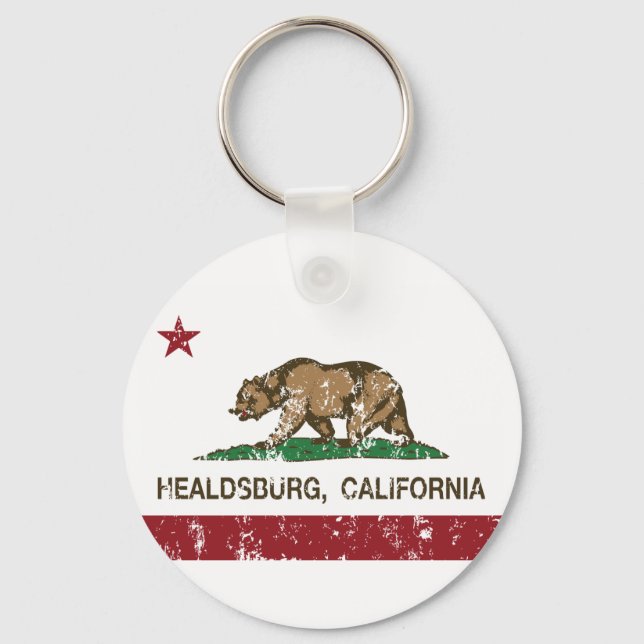 California Republic Flag Healdsburg Key Ring (Front)