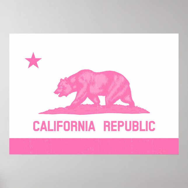 California Republic Flag (Pink) Poster (Front)