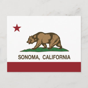 California Republic Flag Sonoma Postcard