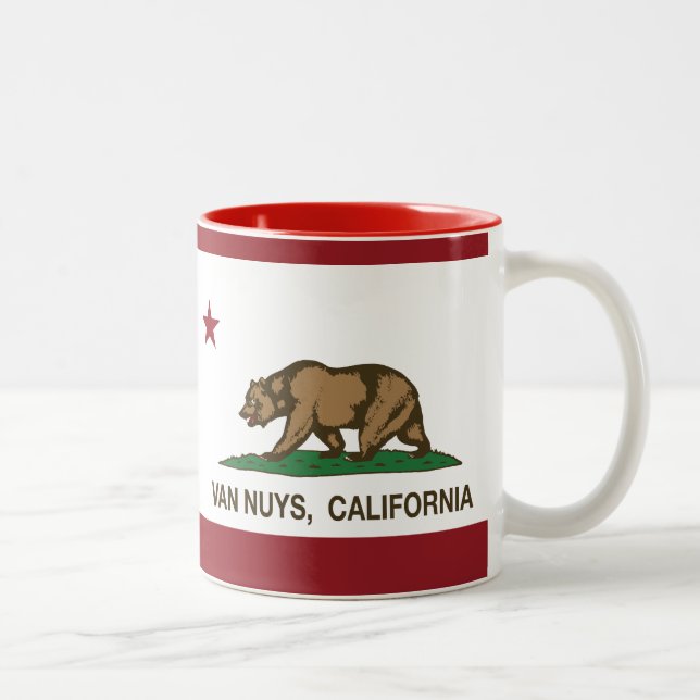 California Republic Flag Van Nuys Two-Tone Coffee Mug (Right)