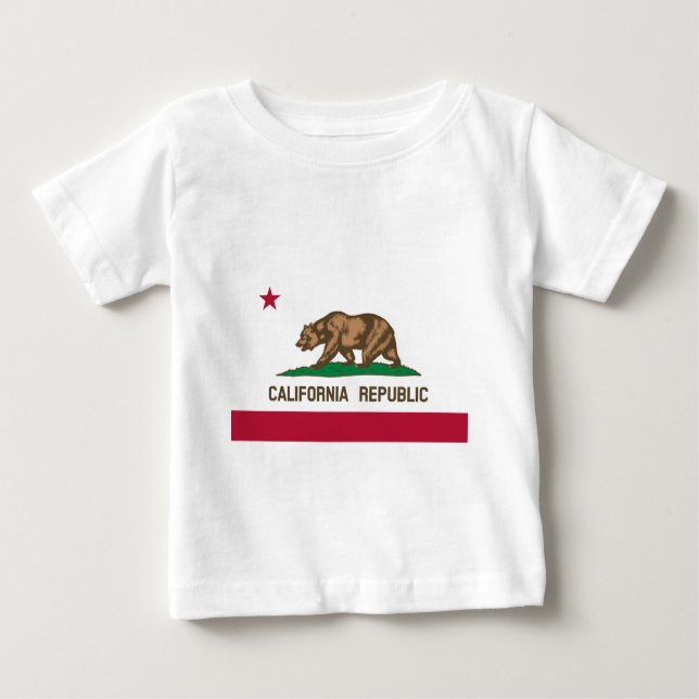 California Republic Grizzly Bear and Star Baby T-Shirt (Front)