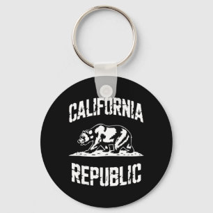 California Republic Grizzly State Retro Vintage Key Ring