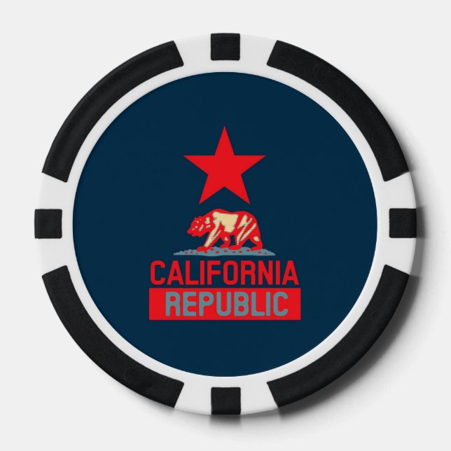 California Republic in Pop Style Poker Chips (Front)