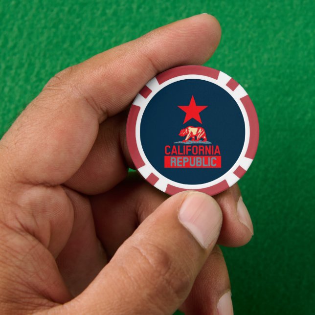 California Republic in Style Poker Chips (Hand)