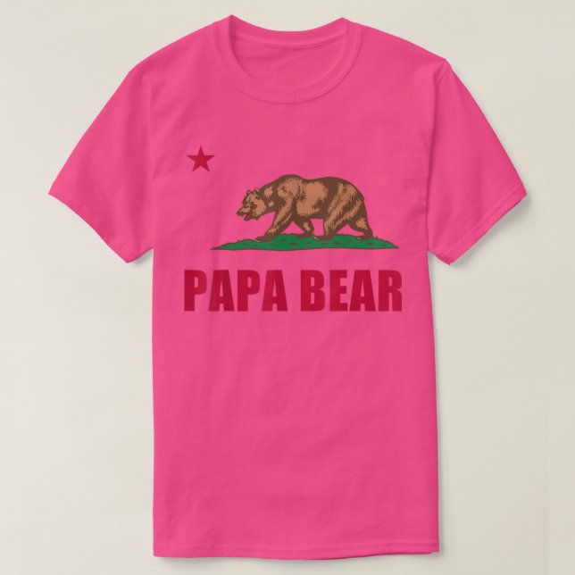 California Republic Papa Bear Dad Fathers Day Gift T-Shirt (Design Front)
