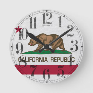 California Republic Round Clock
