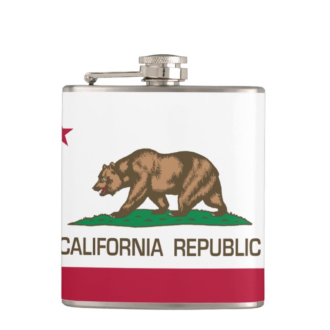 California Republic State Bear Flag Hip Flask (Front)