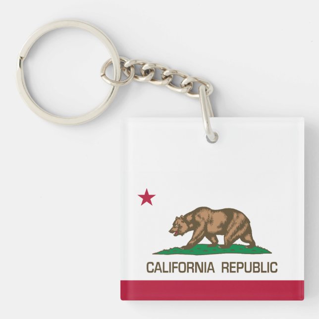 California Republic State Bear Flag Key Ring (Front)