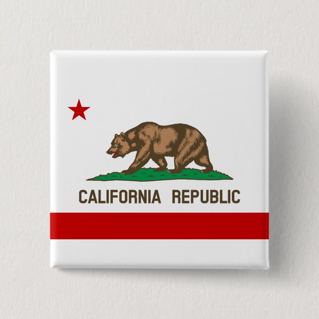 California Republic State Flag 15 Cm Square Badge (Front)