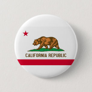 California Republic State Flag 6 Cm Round Badge