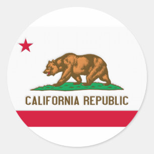 California Republic State Flag Classic Round Sticker