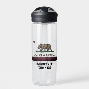 California Republic state flag custom water bottle