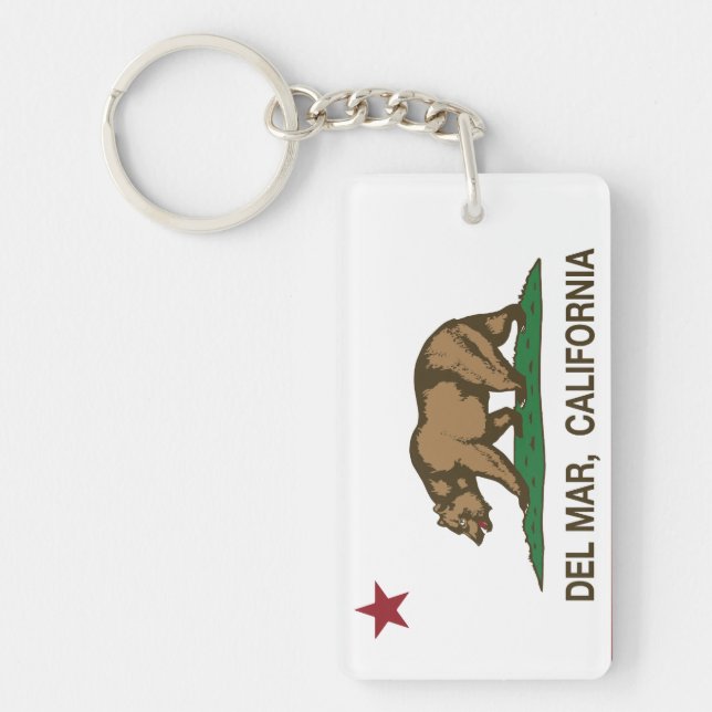California Republic State Flag Del Mar Key Ring (Front)