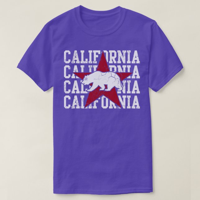 California Republic State Flag Design T-Shirt (Design Front)