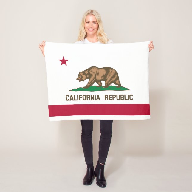 California Republic State Flag Fleece Blanket (In Situ)