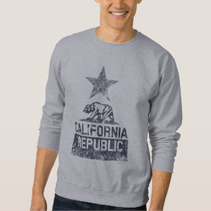 CALIFORNIA REPUBLIC State Flag Grunge Distressed Sweatshirt