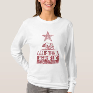 CALIFORNIA REPUBLIC State Flag Grunge Distressed T-Shirt