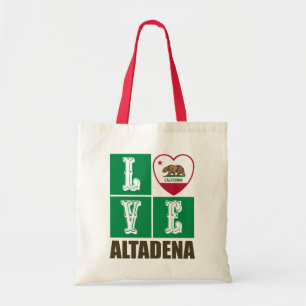 California Republic State Flag Heart Altadena Tote Bag