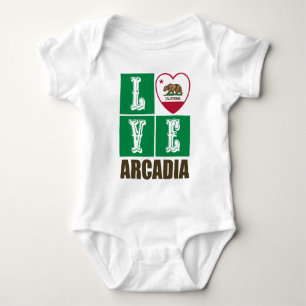 California Republic State Flag Heart Arcadia Baby Bodysuit