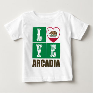 California Republic State Flag Heart Arcadia Baby T-Shirt