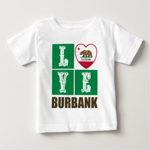 California Republic State Flag Heart Burbank Baby T-Shirt