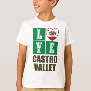 California Republic State Flag Heart Castro Valley T-Shirt