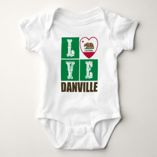 California Republic State Flag Heart Danville Baby Bodysuit
