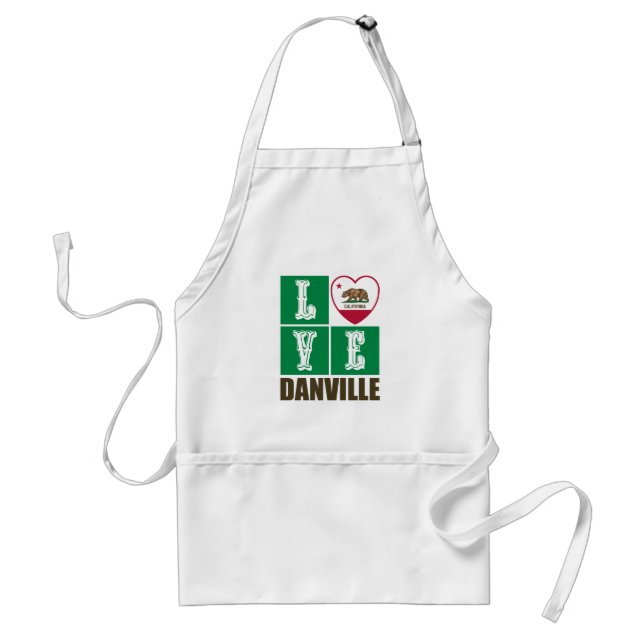 California Republic State Flag Heart Danville Standard Apron (Front)