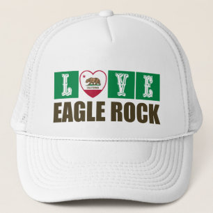 California Republic State Flag Heart Eagle Rock Trucker Hat