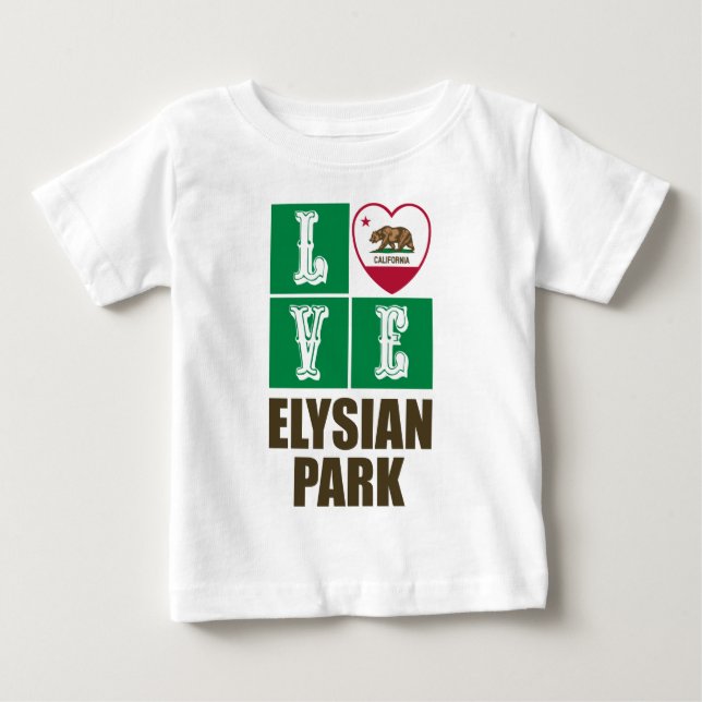 California Republic State Flag Heart Elysian Park Baby T-Shirt (Front)
