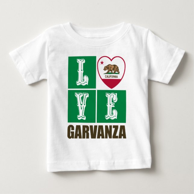 California Republic State Flag Heart Garvanza Baby T-Shirt (Front)