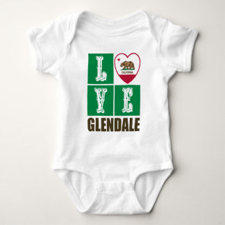 California Republic State Flag Heart Glendale Baby Bodysuit