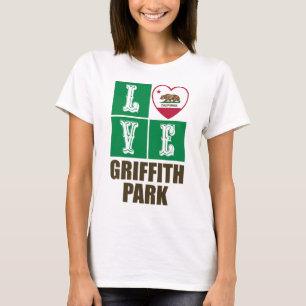 California Republic State Flag Heart Griffith Park T-Shirt