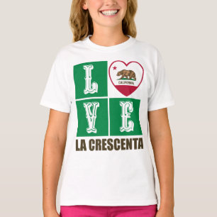 California Republic State Flag Heart La Crescenta T-Shirt