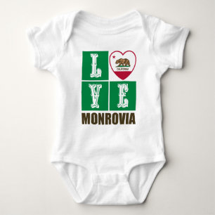 California Republic State Flag Heart Monrovia Baby Bodysuit