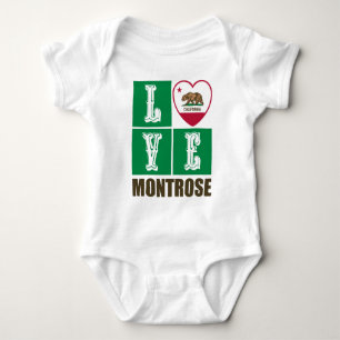 California Republic State Flag Heart Montrose Baby Bodysuit